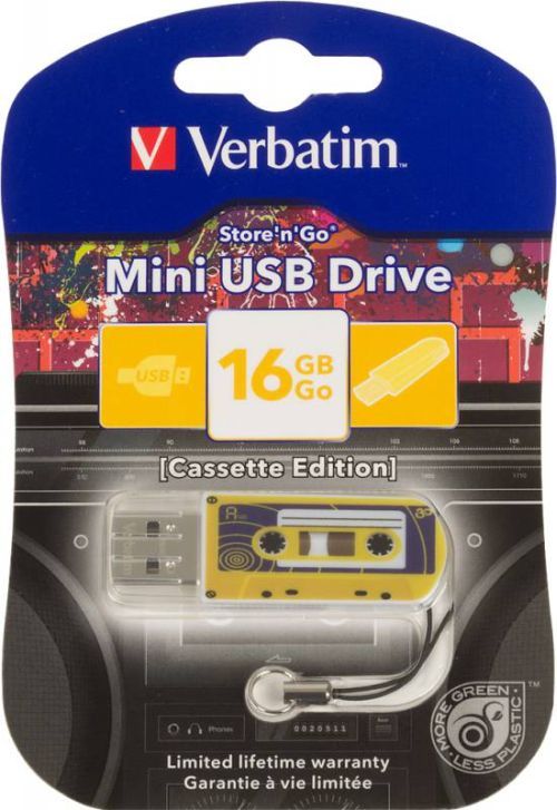 Flash-пам'ять Verbatim Cassete Edition 16Gb USB 2.0 Yellow | Купити в інтернет магазині