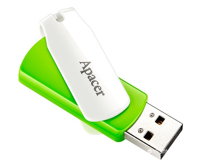 Flash-пам'ять Apacer AH335 32Gb USB 2.0 Green-White | Купити в інтернет магазині