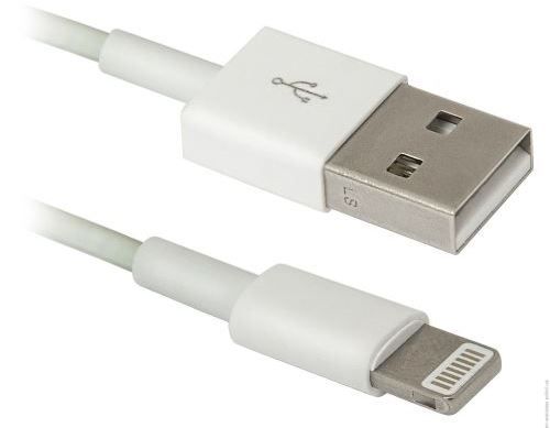 Кабель Lighting-USB Defender 1,0м APPLE (ACH01-03H) | Купити в інтернет магазині