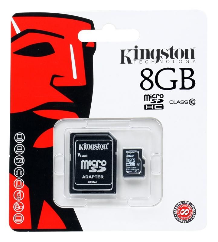 Карта пам'яті Kingston microSDHC 8GB Class 10+ SD adapter | Купити в інтернет магазині