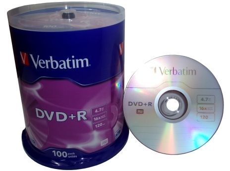 DVD+R Verbatim 4,7Gb (box 100) 16x | Купити в інтернет магазині