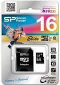 Фото Карта памяти Silicon Power microSDHC 16GB Class 10  UHS-I Elite  + SD adapter купить в MAK.trade