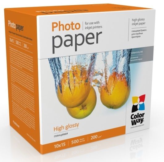 ColorWay 10x15 (500л) 200г/м2 глянсовий фотопапір | Купити в інтернет магазині