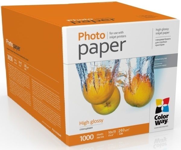 ColorWay 10x15 (1000л) 260г/м2 глянсовий фотопапір | Купити в інтернет магазині