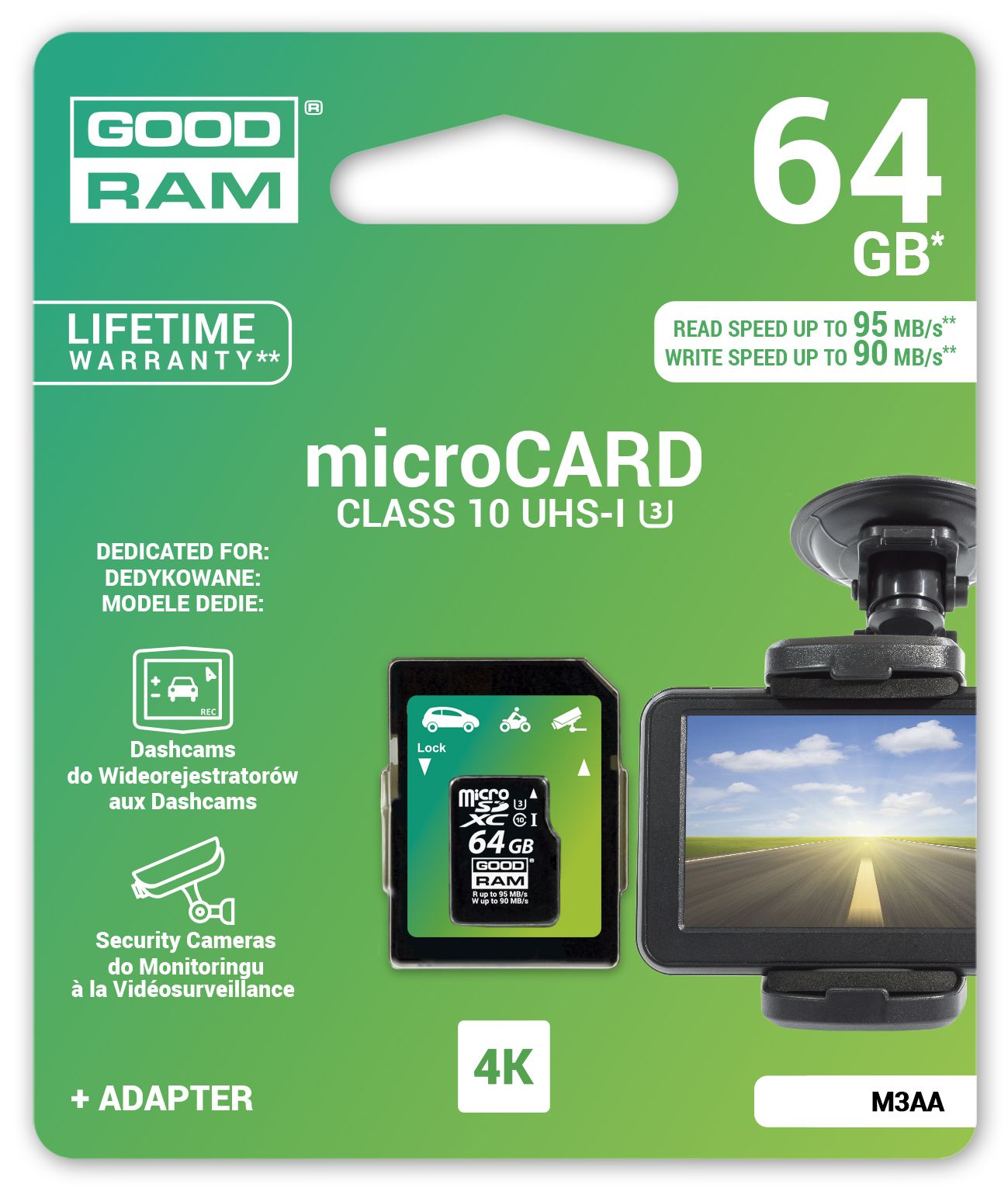 Карта пам'яті Goodram microSDHC 64GB Class 10 UHS-I U3+ SD adapter | Купити в інтернет магазині