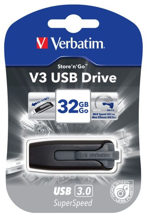 Flash-пам'ять Verbatim SuperSpeed ​​V3 32Gb USB 3.0 Grey | Купити в інтернет магазині