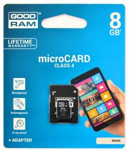 Карта пам'яті Goodram microSDHC 8GB Class 4+ SD adapter | Купити в інтернет магазині