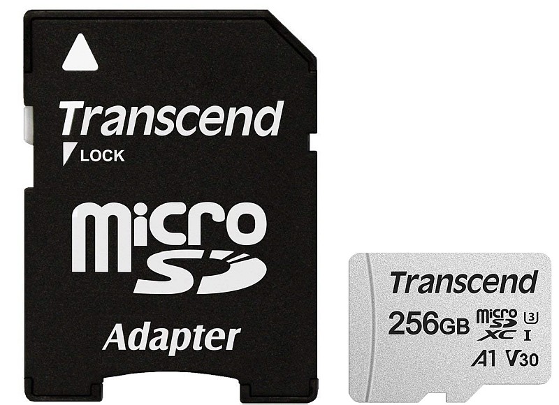 карта памяти TRANSCEND microSDXC 300S 256GB card Class 10 UHS I U3 + SD adapter | Купити в інтернет магазині