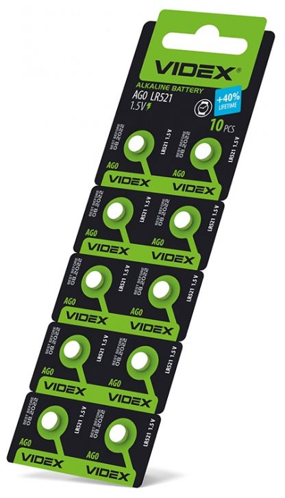Батарейка Videx AG0 (LR521) Alkaline (10шт/уп) 1.5V | Купити в інтернет магазині