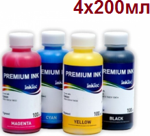 Комплект чернил InkTec Epson E0010 (B/C/M/Y) 4x200ml (разливные оригинал)