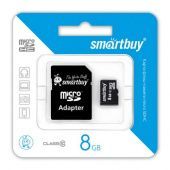 Фото Карта памяти Smartbuy microSDHC 8GB Class 10 + SD adapter купить в MAK.trade