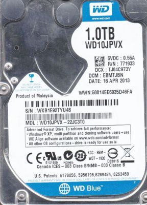Жорсткий диск 1Tb Western Digital Blue 2.5" (WD10JPVX) SATAIII 5400 rpm 8Mb | Купити в інтернет магазині