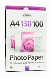 Videx А4 (100л) 130г/м2 матовий фотопапір
