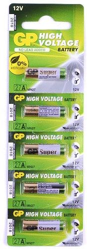 Батарейка GP A27 (5шт/уп) 12 V Super alkaline
