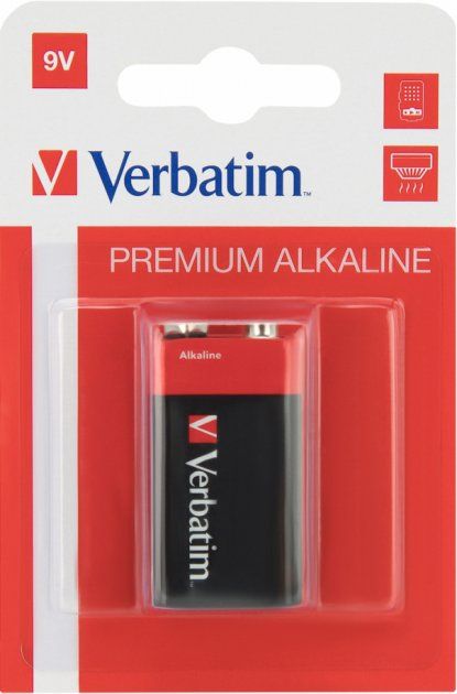 Батарейка Verbatim 6LF22 Alkaline Plus (1шт/уп) 9V Крона | Купити в інтернет магазині