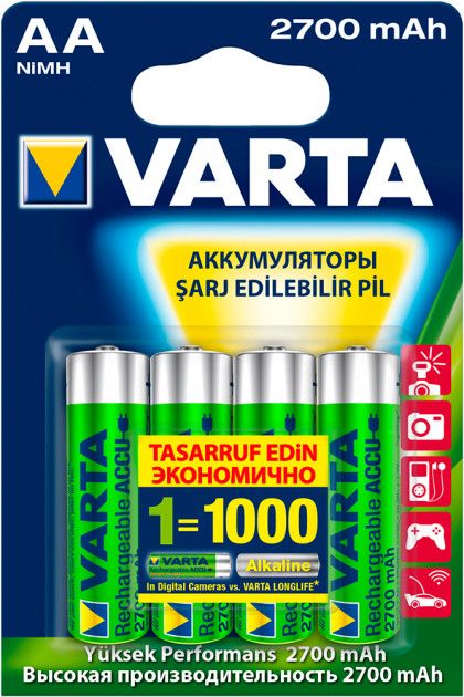 Акумуляторна батарея Varta Ni-MH HR06 2700mAh (READY 2 USE) (4шт/уп)