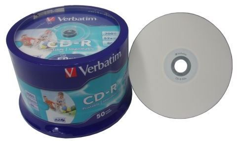 CD-R Verbatim 700MB (box 50) 52x Printable | Купити в інтернет магазині