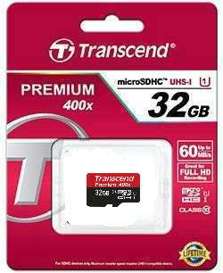 Карта памяти Trancend microSDHC 32GB Class 10 UHS-I Premium 400x no adapter