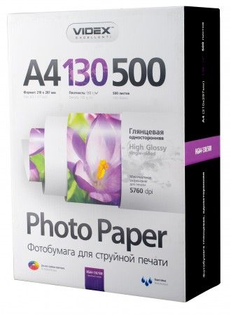 Videx А4 (500л) 130г/м2 глянцевий фотопапір | Купити в інтернет магазині