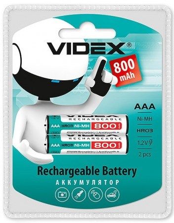 Акумулятор Videx Ni-MH R03 800mAh (2шт/уп)
