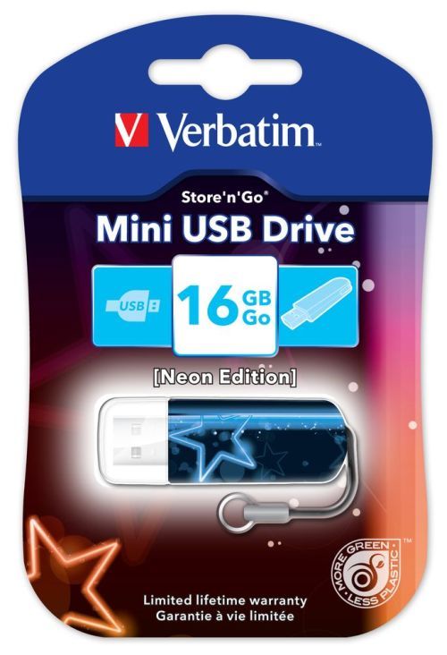 Flash-пам'ять Verbatim Neon Edition 16Gb USB 2.0 Blue | Купити в інтернет магазині