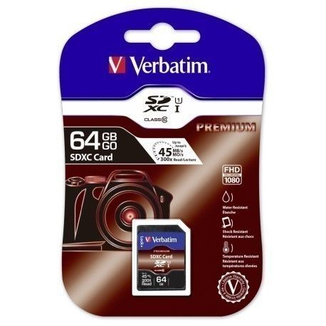 Карта пам'яті Verbatim SDHC 64GB Class 10 UHS-I Premium (Х300) | Купити в інтернет магазині