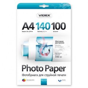 Videx А4 (100л) 140г/м2 двосторонній матово-матовий фотопапір | Купити в інтернет магазині