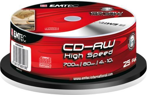 CD-RW Emtec 700MB (box 25) 12x | Купити в інтернет магазині