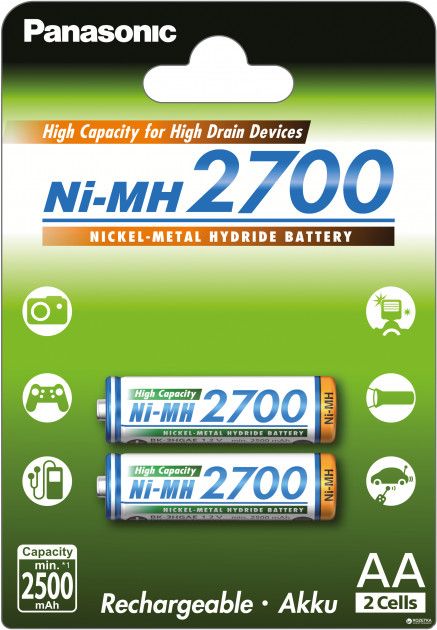 Акумулятор Panasonic High Capacity HR06 Ni-MH 2700mAh (2шт/уп)