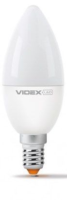 Світлодіодна LED лампа Videx E14 6W 3000K, C37e (теплий)
