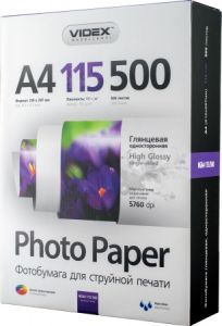 Videx А4 (500л) 115г/м2 глянцевий фотопапір | Купити в інтернет магазині