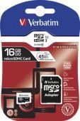 Фото карта памяти Verbatim microSDHC 16GB Class 10 Premium UHS-I 300x + SD adapter купить в MAK.trade