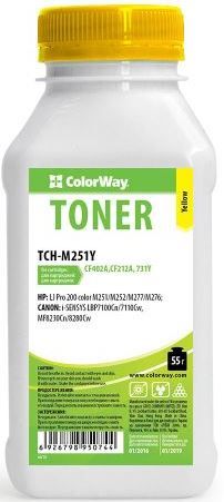 Тонер ColorWay (TCH-M251Y) Yellow 55g для HP CLJ M251/MFP276 + Чіп (RMHU10Y)