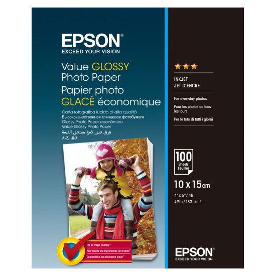 Epson Value 10x15 (100л) 183г/м2 глянсовий фотопапір | Купити в інтернет магазині