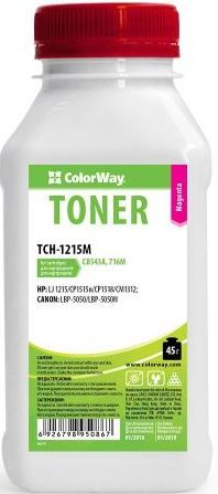 Тонер ColorWay (TCH-1215M) Magenta 45g для HP CLJ CP1215/1515 | Купити в інтернет магазині