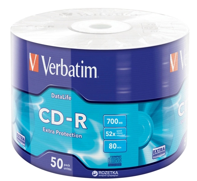 CD-R Verbatim extra 700MB (bulk 50) 52x | Купити в інтернет магазині