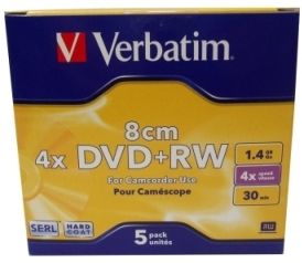 Verbatim DVD+RW mini 1,4Gb slim 4x (3шт/уп) | Купити в інтернет магазині