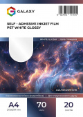 Фото Самоклеющаяся пленка Galaxy А4 (20л) 70мкм, PET Струйная печать, Белая глянцевая купить в MAK.trade