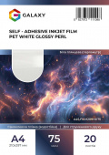 Фото Самоклеющаяся пленка Galaxy А4 (20л) 75мкм, PP Струйная печать, Белая глянцевая (перламутр) купить в MAK.trade