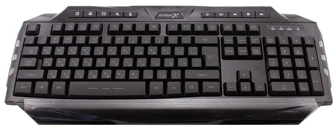 Клавіатура провідна Hi-Rali HI-KB08 USB Black + ПІДСВІТКА | Купити в інтернет магазині