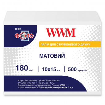 WWM 10х15 (500л) 180г/м2 Матовая фотобумага