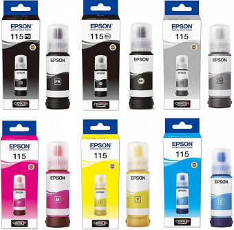 Комплект оригінальних чорнил Epson (115) L8160/L8180 (BP/B/G/C/M/Y) 6х70ml