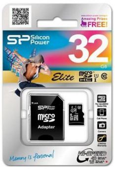 Карта памяти Silicon Power microSDHC 32GB Class 10 UHS-I Elite + adapter
