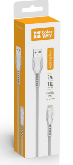 Кабель Lighting Apple - USB 2.4A Colorway 1м white 
