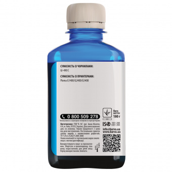 Чорнило Barva Canon G1400/G2400/G3400 (Cyan) 180ml (G490-504)