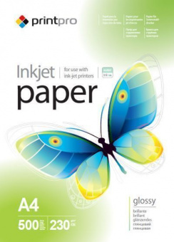 PrintPro A4 (500л) 230г/м2 Глянцевая фотобумага