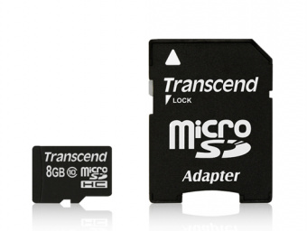 Карта памяти Trancend microSDHC 8GB Class 10 + SD adapter