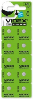 Батарейка Videx AG1 (LR621) Alkaline (10шт/уп) 1.5V