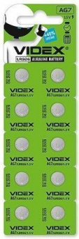 Батарейка Videx AG7 (LR927) Alkaline (10шт/уп) 1.5V