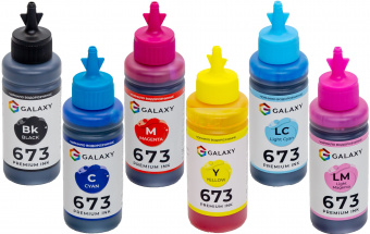 Комплект чорнил GALAXY 673 для Epson (B/C/M/Y/LC/LM) 6x100ml